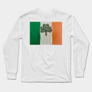 Shamrock in Flag Long Sleeve T-Shirt